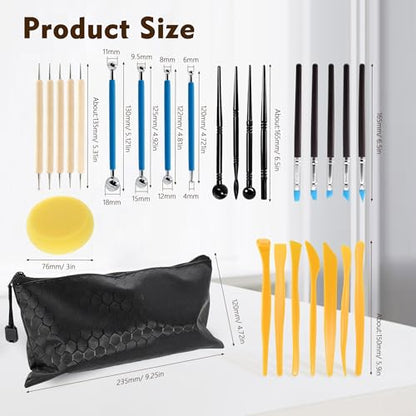 32Pcs Clay Sculpting Tool Kit, Pottery Carving Tools