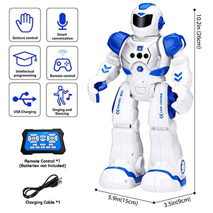 KingsDragon Robots Toy for Kids, RC Robot Gesture Sensing Smart Toy - color: Blue,white