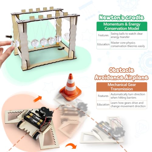 UNGLINGA STEM Science Kits for Kids Age 8-14, Physic Wood Craft Building