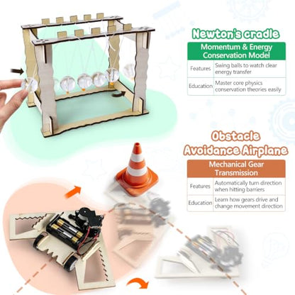 UNGLINGA STEM Science Kits for Kids Age 8-14, Physic Wood Craft Building
