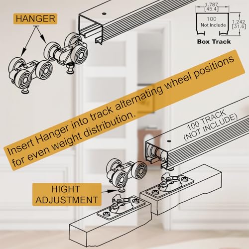2 Pack Pocket Door Rollers Replacement with 1" O.D. Wheels - size: 1125-Tricycle Hanger
