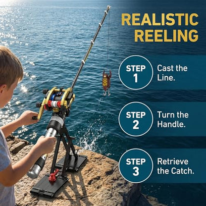 STEM Fishing Rod Model Building Blocks 425+ Pieces Play & Decor Kit - color: Basic Edition: 425 Pieces