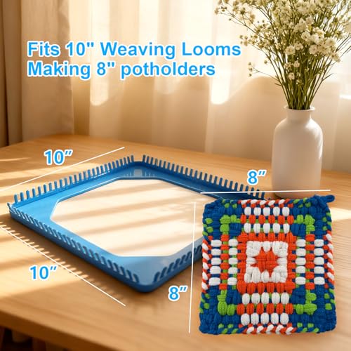 OYACH 10inch 440 Cotton Weaving Refill Loops Band,Makes 8pcs 8" Potholders - color: Rainbow 10" Cotton Loops