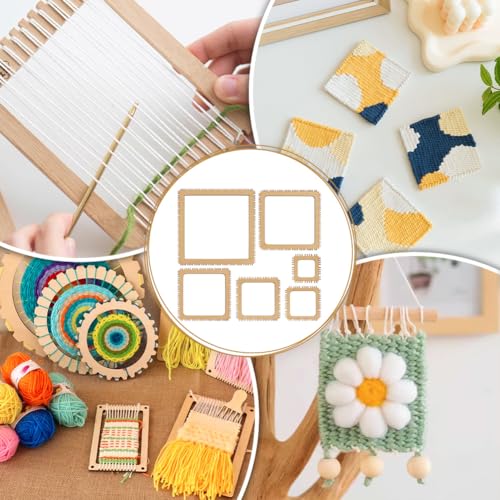 BENECREAT 6 Sizes Poplar Wood Weaving Loom Kit, Square DIY Weaving Loom DIY Weaving Art Tapestry Loom for Hanging Decor Woven Tapestry Knitted Crafts Making, 4.5mm Thick - size: Rectangle