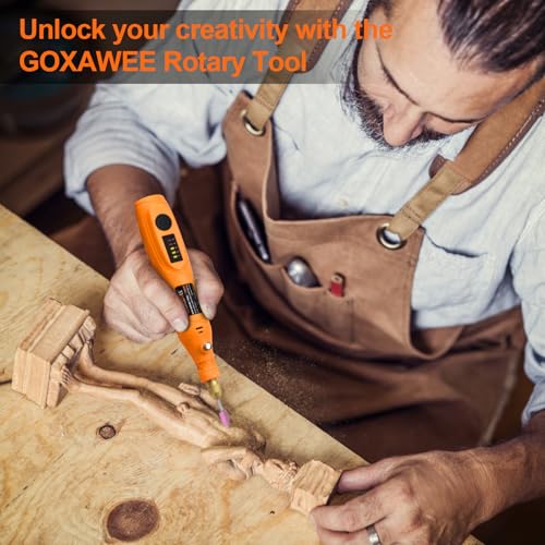 GOXAWEE Mini Cordless Rotary Tool Kit, 105Pcs for DIY Crafts & 3D Prints