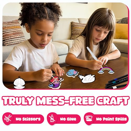 Aqua Fluffs Mess-Free 3D Puffs Art Kit for Kids Double-Sided Craft Set Kit - color: Princess, Fairies & Animals