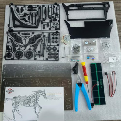 Solar Mechanical Horse, 3D Metal Puzzles for Adults, Automaton Desk Art