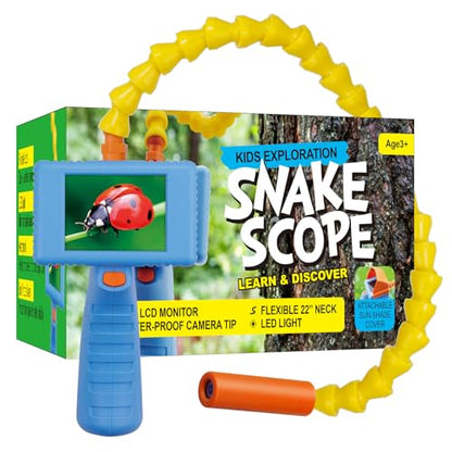 Kids Borescope Snake Camera with Light, 2.4” HD Screen, STEM Educational Toy for Boys & Girls Ages 4-10, Outdoor Science Exploration Kit, Real-Time Viewing, Christmas Birthday Festival Gift for Kids