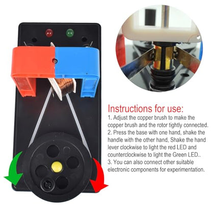 EUDAX School DIY Dynamo Lantern Educational STEM Building,Labs Demonstration Motor Activity Teaching Model Hand Cranked Power Electricity DC Electric Generator Physical Science Experiment Education