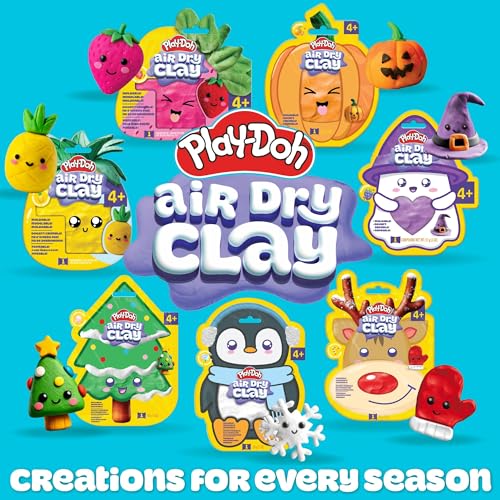 Play-Doh Air Dry Clay, 3-Pack Christmas Bundle, 1 Green Bubblegum, 1 Red Peppermint, 1 Blue Cotton Candy, Stocking Stuffers, Goodie Bag Stuffers, Art Supplies, Arts and Crafts for Kids, Kids Crafts - color: Christmas