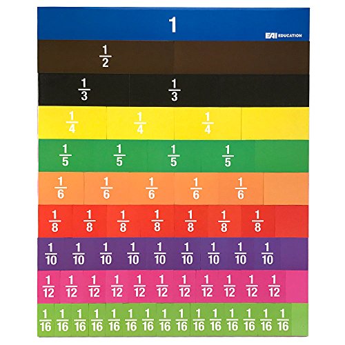 EAI Education Jumbo Magnetic Double-Sided Fraction Tiles - Set of 67