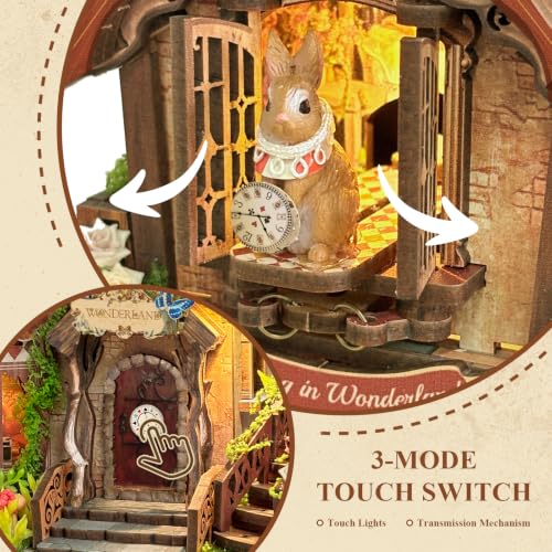 Dreamy Cottage 3D Wooden Puzzle,Miniature House with Moving Rabbit
