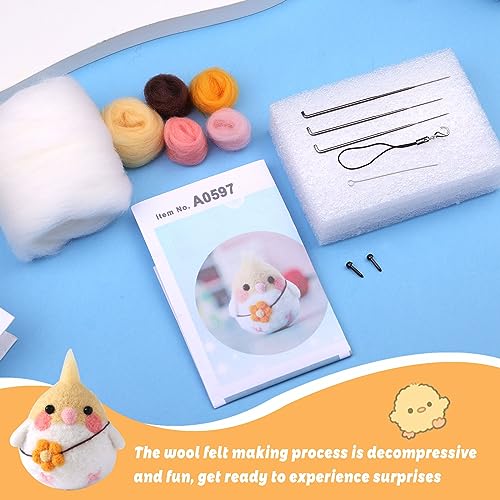 SOCNITC Animal Needle Felting Starter Kit with Needle Felting Tools - color: Light Yellow