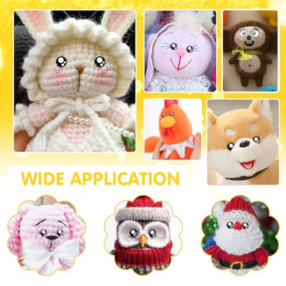 TOAOB 320pcs Plastic Safety Eyes with Washers Black Craft Eyes 14mm Stuffed Animals Eyes Oval Craft Doll Eyes for DIY Amigurumis Crochet Animals Bears Making - size: 14mm