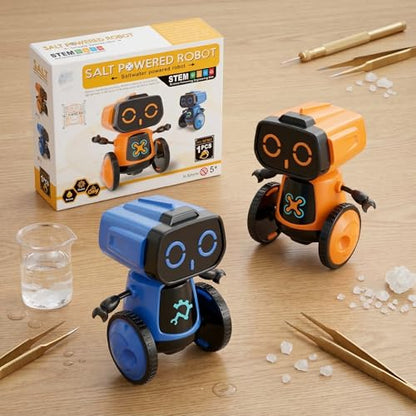 STEM Salt Water Robot Kit, No Battery, DIY,Eco-Friendly,5+（Blue） - color: Blue