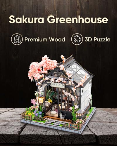 DIY Miniature House Kit Dollhouse Kit for Adults Japanese Greenhouse - color: Japanese Sushi House
