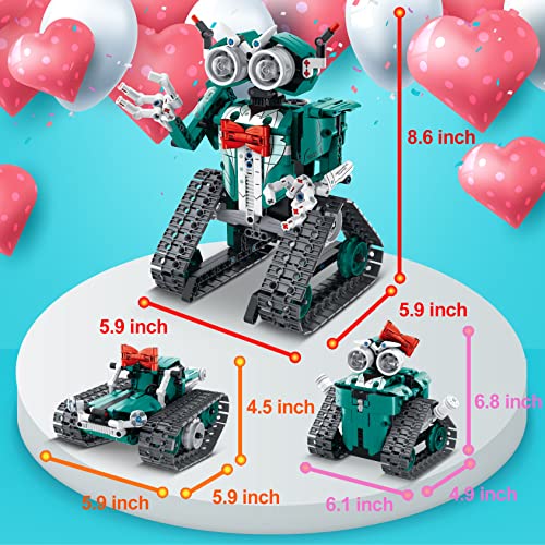 IQKidz APP/Remote Control STEM Building Kits for Kids Ages 8-12 - 3 in 1 RC Robot Car Toys, 440 Pcs Educational Science Projects, Gift Ideas for Boys Girls - style: Robot