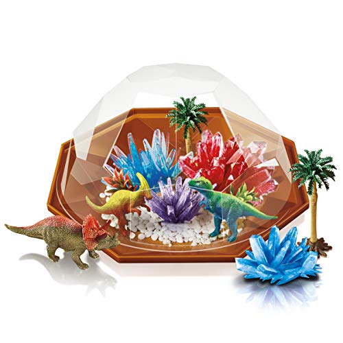 4M Crystal Growing - Dino Crystal Growing Kit - Explore Science, Creativity, and STEM Learning with a Vibrant Terrarium Kit, Custom Colors, and a Fun Dinosaur-Themed Adventure - style: Crystal Growing Dinosaur Terrarium