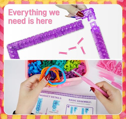 BLISSIQUEE Weaving Loom for Kids 288 Loops 12 Colors Potholder Weaving Loom - color: Weaving Loom storage kit