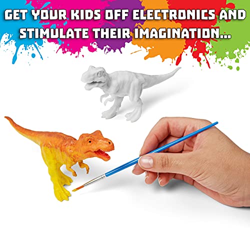 COASTLINE CRAFT STEM.org Dinosaur Painting Kit for Kids with Dino Trivia-Dinosaur Crafts for Kids Ages 3-5 + w/ 2 T-Rex Set - Screen Free, Educational Gifts for Boys - style: Dinosaur Kit