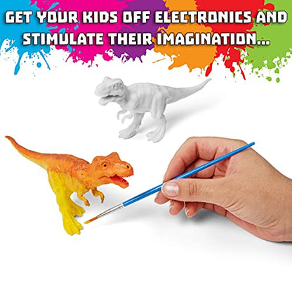 COASTLINE CRAFT STEM.org Dinosaur Painting Kit for Kids with Dino Trivia-Dinosaur Crafts for Kids Ages 3-5 + w/ 2 T-Rex Set - Screen Free, Educational Gifts for Boys - style: Dinosaur Kit