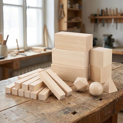 40 PCS Basswood Carving Blocks, 3 Different Sizes Natural Whittling Wood Blocks, Unfinished Basswood Kit for Beginners Carving, DIY Crafts and Whittling