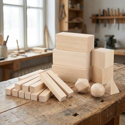 40 PCS Basswood Carving Blocks, 3 Different Sizes Natural Whittling Wood Blocks, Unfinished Basswood Kit for Beginners Carving, DIY Crafts and Whittling