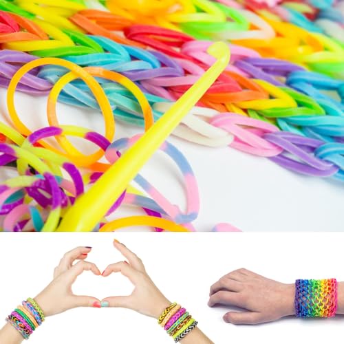 3000 Loom Rubber Bands Refill Kit,75 S-Clips & 5 Hooks Bracelet DIY Green - color: Green