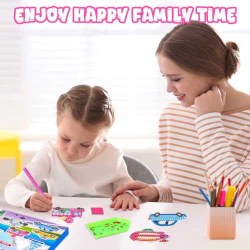 Labeol Diamond Art Kits for Kids with 5D Diamond Creat Your Own GEM Keychains Arts and Crafts for Kids Ages 8-12 Christmas Stocking Birthday Gifts for Kids 6+ - style: Car