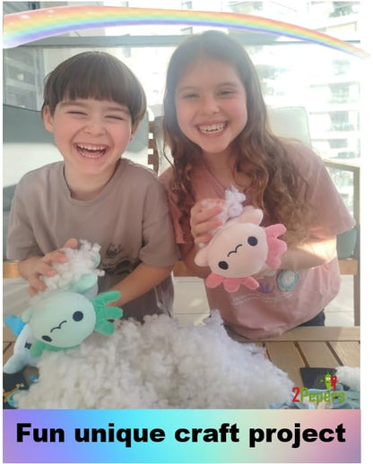 3-in-1 DIY Axolotl Plush Toys Arts and Crafts Kit for Kids No Sew Pillow - style: AXOLOTL (3-in-1)