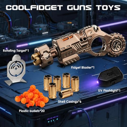 Metal Mechanical Fidget Device for Adults, EDC Desk Collectible, Brown - color: Titaniumsteel-05