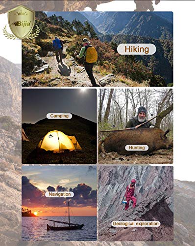 BIJIA Orienteering Map Compass -Sighting Mirror Compass with Adjustable Declination,Clinometer and LED Light for Hiking,Camping,Orienteering,Hunting,Global Mountaineering, Navigating and SAR Training