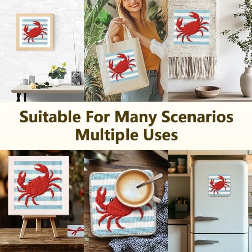 DOODLREAM Cute Crab DIY Punch Needle Embroidery Kit for Beginner - color: Crab