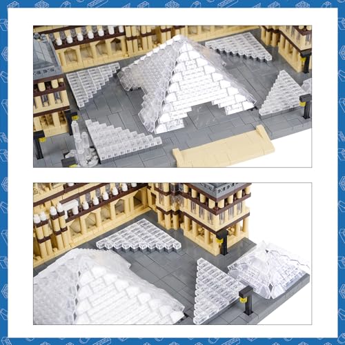 Architecture Louvre Micro Building Blocks Set, 3377 PCS World Famous Architectural Model Educational Toys Building Bricks - color: Louvre