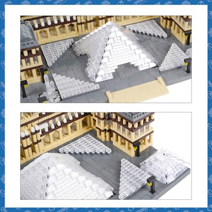 Architecture Louvre Micro Building Blocks Set, 3377 PCS World Famous Architectural Model Educational Toys Building Bricks - color: Louvre
