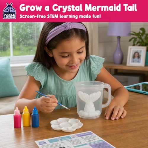 Crystal Growing Kit for Kids Ages 6-8, Mermaid STEM Science Craft Toy - color: Mermaid Crystal