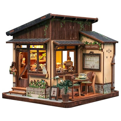 Cutefun Book Nook Kits for Adults, DIY Miniature House Kit Coffee Shop - color: Kissa Coffee