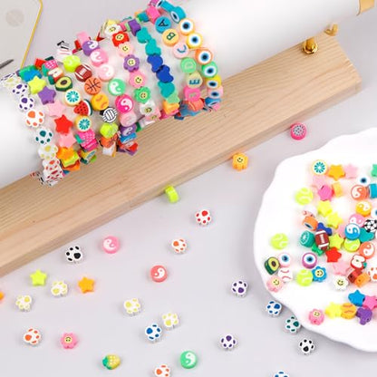 180 Pcs Colorful Fruit Polymer Clay Beads for DIY Bracelet, Necklace, Earring Making - color: 180 Pcs Colorful Fruit