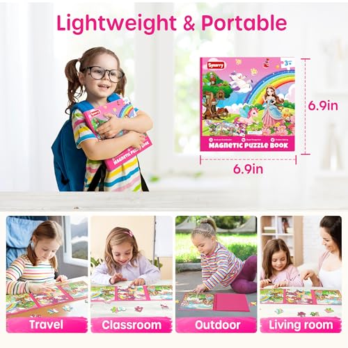 SYNARRY Unicorn Princess Fairy Magnetic Puzzle for Girls Ages 3-5 - style: Unicorn