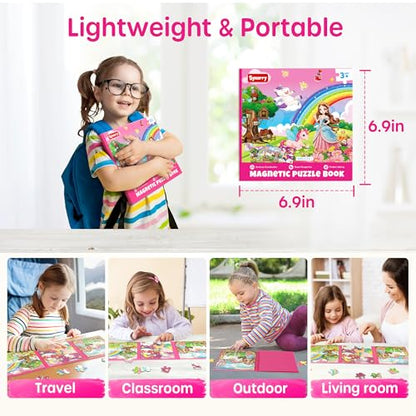 SYNARRY Unicorn Princess Fairy Magnetic Puzzle for Girls Ages 3-5 - style: Unicorn