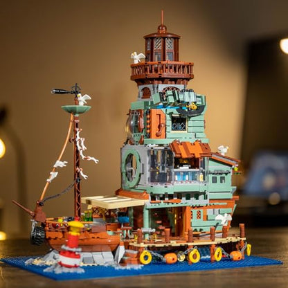 HSANHE Harbour Hotel Mini Bricks Building Kit, Ideas Creative Architecture Building Toys Birthday Gift for Adult Boys Girls -2142 Pieces - color: Harbour Hotel