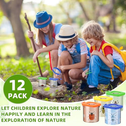 Halloscume 12 Pcs Insert Bug Viewer for Kids Magnifying Insect Box