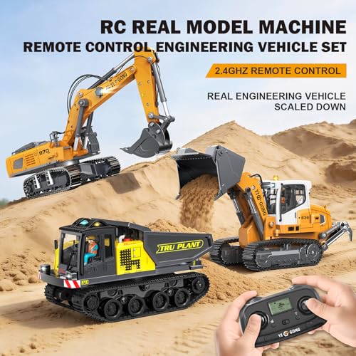 Adult Metal Mini Remote Control Loader, Featuring a Lever-Driven RC Digging System, Comes with Two Batteries and a Carrying case, Making it an Ideal Gift for Model Enthusiasts and Children - color: Loader