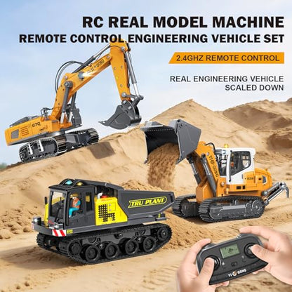 Adult Metal Mini Remote Control Loader, Featuring a Lever-Driven RC Digging System, Comes with Two Batteries and a Carrying case, Making it an Ideal Gift for Model Enthusiasts and Children - color: Loader