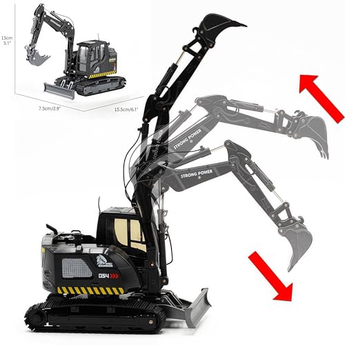Gemini&Genius Tracked Black Excavator Toys, Diecast Digger Construction Toy - color: 1726 Black