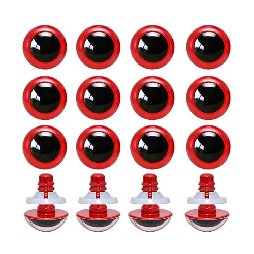 BESTCYC 100pcs 18mm Red Plastic Safety Eyes Craft Eyes with Washers for Amigurumi Dolls Plush Animals DIY Craft Lovers Doll Makers Crochet Craft Supplies - color: Red, size: 18mm