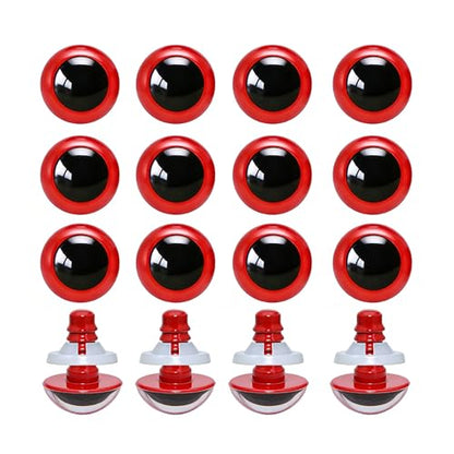 BESTCYC 100pcs 18mm Red Plastic Safety Eyes Craft Eyes with Washers for Amigurumi Dolls Plush Animals DIY Craft Lovers Doll Makers Crochet Craft Supplies - color: Red, size: 18mm