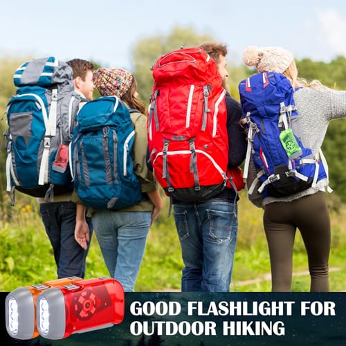 Treela 36 Hand Crank Flashlights,Red, Blue, Purple, Orange, Yellow, Green - color: Red, Blue, Purple, Orange, Yellow, Green