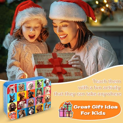 LELEMON Puzzles for Kids Ages 4-6,100 Piece Puzzles for Kids in Metal Box - color: Various Dog