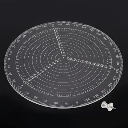 12" / 300mm Round Center Finder Tool Compass Acrylic with Centering Needle for Irregular Shapes, Drawing Circles on Wood, Poster Board, Plastic, Measuring Tools for Wood Lathe, Woodworking, Carpenter